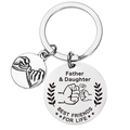 Father and Daughter Best Friends For Life stainless steel keychain with fist bump detail - Father and Daughter Fist Bump Style (5)