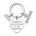 Detailed view of the Class of 2026 graduation keychain with heart-shaped inspirational charm - Motivational Quote Heart Style (730)
