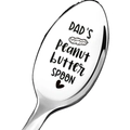 Cucchiaio in acciaio inossidabile lucido con incisione Dad’s Peanut Butter Spoon e arachidi - Cucchiaio per Burro d'Arachidi Di Papà (XK08-02)