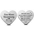 Silver stainless steel heart pocket hug coin with Du schaffst das German engraving - Heart Token (xk43-3) / Silver (Style 3)