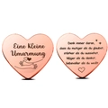 Rose gold heart luck coin with German Eine Kleine Umarmung text for keychains - Heart Token (xk43-3) / Rose Gold (Style 3)