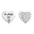 Close-up of heart lucky coins with 'Du schaffst das!' engraving in rose gold steel - Heart Token (xk43-4) / Steel Color (Style 4)