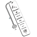Stainless steel bookmark with German inspirational engraving and tree of life pendant - 2.6x13cm / Tree Pendant Style (xk120)