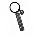 Portachiavi in acciaio inossidabile nero con citazione incisa e ciondolo a cuore - Stile Inciso Nero (yq321-Nero)