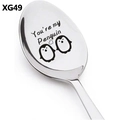 Stainless steel coffee spoon with You're my Penguin engraving and penguin icons - You're My Penguin (XG49)