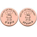 Pièce de décision parentale en or rose pour Maman et Papa gravée en allemand - Style Allemand 2 / Or rose