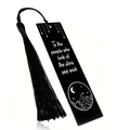 Segnalibro in acciaio inox To the people who look at the stars con elegante nappa nera - To the people