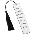 Segnalibro in acciaio inossidabile con nappa nera e scritta Good Girls Love To Read - Stile Good Girls Love To Read (202430)