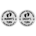 Pièce de décision pour nouveaux parents en acier inoxydable mat pour maman et papa - Motif anglais 2 / Acier