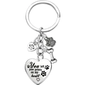 Edelstahl Haustier-Gedenkschlüsselanhänger mit Herz- und Pfotenabdruck-Anhängern - Herz Paw Prints On My Heart Stil (xk123-2)