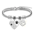 Gedenkarmband aus Edelstahl für Haustiere mit Schlangenkette und gravierten Herzanhängern - Herzschild Forever In My Heart