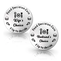 Pièce de décision alimentaire créative en acier inoxydable pour couples avec icônes - 3CM de diamètre / Style Femme et Mari (xk91-4)