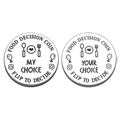 Lot de pièces de décision culinaire en acier inoxydable avec icônes de nourriture gravées - 3CM de diamètre / Style Mon et Ton Choix (xk91-3)