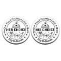 Ensemble de pièces de décision alimentaire en acier inoxydable pour couples - 3CM de diamètre / Style Son et Son Choix (xk91-2)