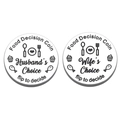 Détail des pièces de décision alimentaire en acier inoxydable pour couples avec icônes - 3CM de diamètre / Style Mari et Femme (xk91-1)