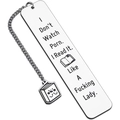 Segnalibro in acciaio inossidabile per amanti dei libri con incisione e ciondolo a libro - 2.6*13 / Argento (xk203)