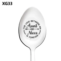 Stainless steel aunt and niece spoon gift with engraved sentimental message - Aunt And Niece Forever Style (XG33)