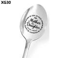 Polished stainless steel spoon with Mother and Daughter engraved heart sentiment - Mother And Daughter Style (xg30)