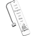 Marque-page en acier inoxydable avec gravure de château et pendentif livre sur chaîne - Style Pendentif (xk205-5)