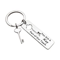 Portachiavi in acciaio inossidabile con ciondolo a chiave e incisione di ringraziamento team - Stile di Ispirazione del Team (xk670-1) / 15x50mm
