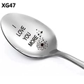 Polished stainless steel coffee spoon engraved with I LOVE YOU MORE and dandelion pattern - I Love You More (XG47)