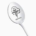 Stainless steel spoon with my ice cream spoon engraving and small ice cream icon - My Ice Cream Spoon (XG244)