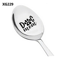 Stainless steel Dog Mom spoon with laser engraved paw print for coffee and ice cream - Dog Mom With Paw Style (XG229)