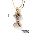 Collier hip hop doré avec pendentif lettre I en zircons colorés et chaîne box - Style I / Or