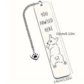 Stainless steel pet bookmark with Corgi pattern and heart-shaped paw print pendant - Bookmark 2.6*13CM / Corgi Butt Pattern (XK190-3)