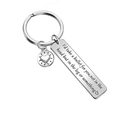 Porte-clés en acier inoxydable avec pendentif cœur et message humoristique gravé pour amis - Citation d'Amour Humoristique (xk251-3) / 12*50mm
