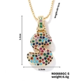 Collier hip hop lettre S doré avec zircons colorés et spécifications de taille - Style S / Or