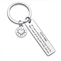 Portachiavi in acciaio inox da uomo con ciondolo a cuore e targhetta rettangolare incisa - Citazione d'Amore per Il Mio Uomo (xk251-2) / 12*50mm