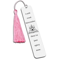 Marque-page en acier inoxydable avec pompon rose et citation I Still Read Fairytales - Style Pompon Rose (xk205-4)