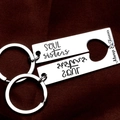 Llaveros Soul Sisters Forever de acero inoxidable con puzle de corazón para amigas - 12x50mm (xk253)