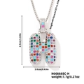Collana hip-hop con ciondolo a lettera H e zirconi colorati con finitura in argento - Argento Multicolore H