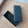 Elegant black textured rectangular gift box with foam insert for bookmark packaging - 14cmx5.4cmx1.8cm / Black Gift Box (XK205)