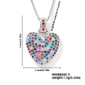 Collana cuore hiphop con zirconi colorati e finitura argento, specifiche prodotto - Argento Multicolore V