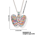 Collana hip hop con ciondolo lettera W, zirconi colorati e catena in metallo argento - Argento Multicolore W