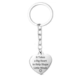 Portachiavi a cuore in acciaio inossidabile argento con incisione regalo insegnante - It Takes a Big Heart (xk259)