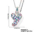 Collana con ciondolo a cuore lettera Y colorato, zirconi incastonati e catena box argento - Argento Multicolore Y