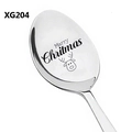 Christmas reindeer engraved stainless steel spoon with silver mirror finish XG204 - Reindeer Head Style (XG204)