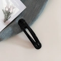 Detail of black glossy acetate hair clip with golden France Handmade engraving - Black