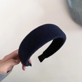 Detalle de diadema de lana azul oscuro con acolchado grueso para mujer - Azul Marino
