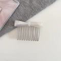 Detalle de peine para el cabello con lazo de acetato jaspeado blanco y púas metálicas - 1# Blanco Sirena