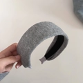 Thick grey knitted headband for women showing high top style and comfortable sponge padding - 1# Light Grey
