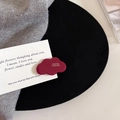 Barrette en acétate bordeaux en forme de nuage avec gravure FRANCE Handmade - Marbre Rouge