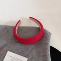 Macro shot of red corduroy headband showing premium ribbed texture and beige lining details - 2# Red Bumpy Headband