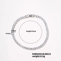 Détail du bracelet tennis de 0,4 cm avec zircons cubiques et fermoir à rabat - 23cm (4.0mm Zircone) / Or blanc