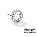 Details zu 0,8 cm Breite und 1,6 cm Innendurchmesser des silbernen Zirkonia Rings - Innendurchmesser 1,6 cm / Silber Transparenter Stil (KSR00114WG06)