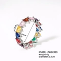 Regenboog hartvormige ring met gekleurde zirkonia en een zilveren afwerking voor dames - Zilveren Basis Regenboog Hartstijl (KSR00117WGCR09)